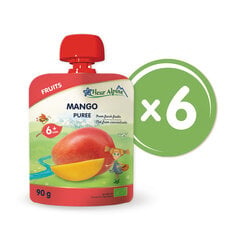 "Mango" organiskais biezenis FLEUR ALPINE, no 6 mēnešiem, 90 g x 6 cena un informācija | Biezeņi | 220.lv