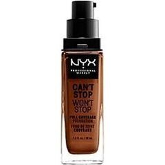 Šķidrā grima bāze Can't Stop Won't Stop NYX (30 ml): Krāsa - cocoa cena un informācija | Grima bāzes, tonālie krēmi, pūderi | 220.lv