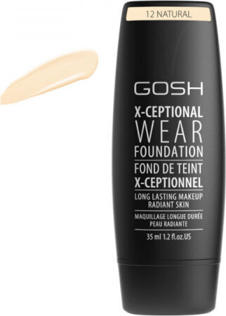 Šķidrā grima bāze X-Ceptional Wear Gosh Copenhagen (35 ml): Krāsa - 12-natural цена и информация | Grima bāzes, tonālie krēmi, pūderi | 220.lv