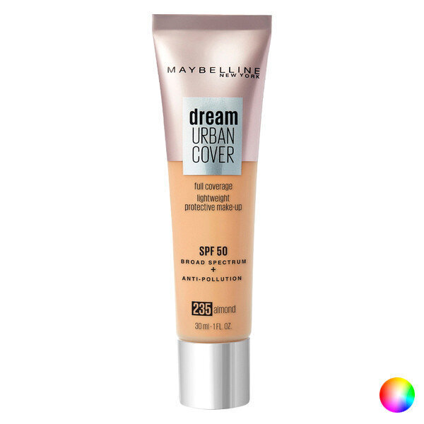 Šķidrā Grima Bāze Dream Urban Cover Maybelline SPF50 (30 ml): Krāsa - 235-almond cena un informācija | Grima bāzes, tonālie krēmi, pūderi | 220.lv