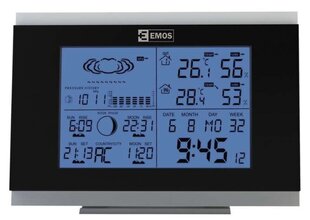 Meteoroloģiskā stacija ar āra temperatūras un mitruma sensoru + barometrs цена и информация | Метеорологические станции, термометры | 220.lv