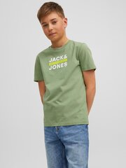 Jack & Jones bērnu T-krekls 12214074*02, roheline 5715225210107 cena un informācija | Zēnu krekli | 220.lv