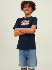 Jack & Jones bērnu T-krekls 12214074*03, tumši zils 5715225210312 cena un informācija | Zēnu krekli | 220.lv