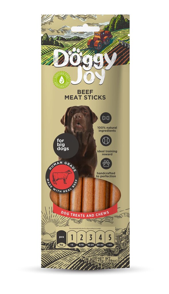Doggy Joy liellopa gaļas nūjiņas - našķis suņiem 45g cena un informācija | Gardumi suņiem | 220.lv