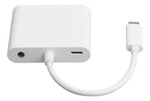 Deltaco USB-C адаптер, HDMI / VGA / Audio / USB-C, 100W USB-C PD 3.0, белый