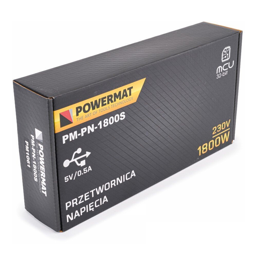 Sprieguma pārveidotājs / pārveidotājs PowerMat, 12V, 1800W цена и информация | Sprieguma pārveidotāji | 220.lv