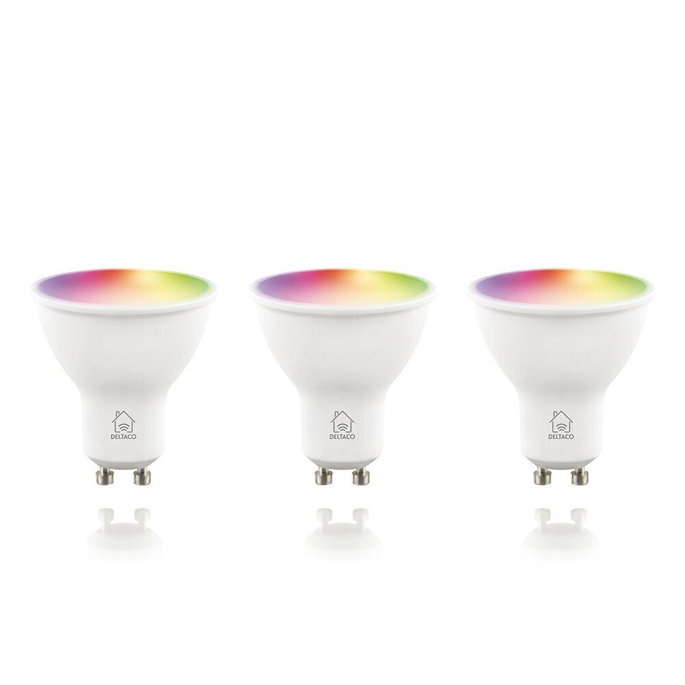 LED viedā spuldze DELTACO SMART HOME GU10, 5W, 470lm, 220-240V, RGB / SH-LGU10RGB-3P cena un informācija | Spuldzes | 220.lv