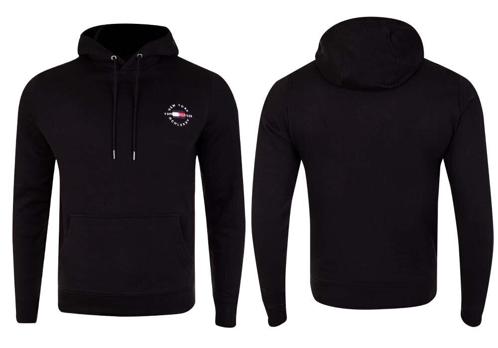 Džemperis vīriešiem Tommy Hilfiger Circle Chest Corp Crewneck HOODY BLACK MW0MW18368 BDS 26610 cena un informācija | Vīriešu T-krekli | 220.lv