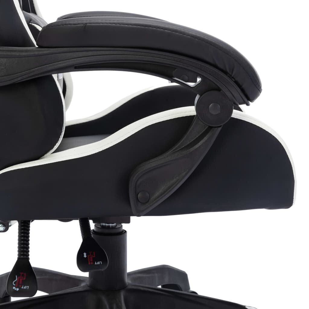 vidaXL biroja krēsls, RGB LED gaismas, balta un melna mākslīgā āda цена и информация | Biroja krēsli | 220.lv
