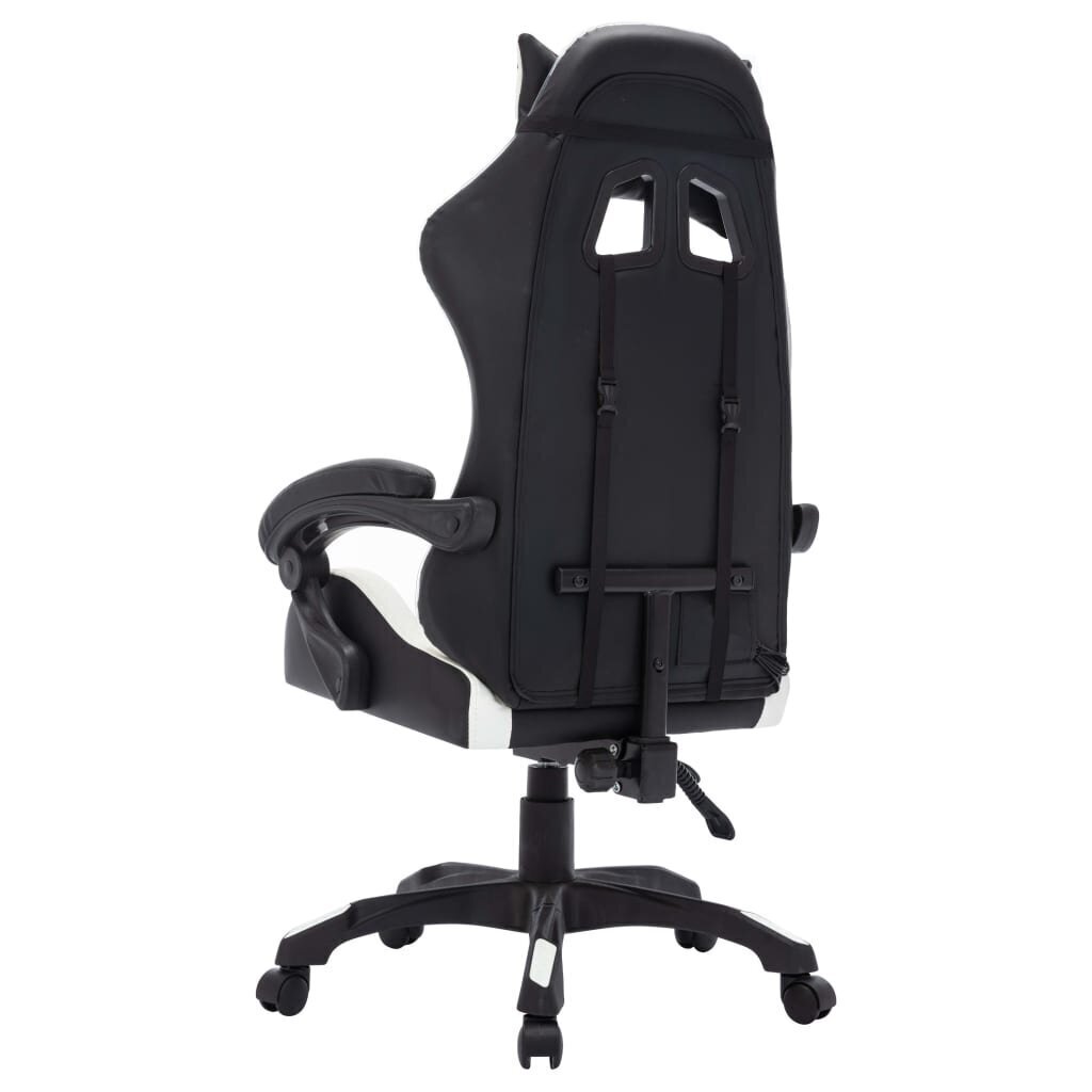 vidaXL biroja krēsls, RGB LED gaismas, balta un melna mākslīgā āda цена и информация | Biroja krēsli | 220.lv