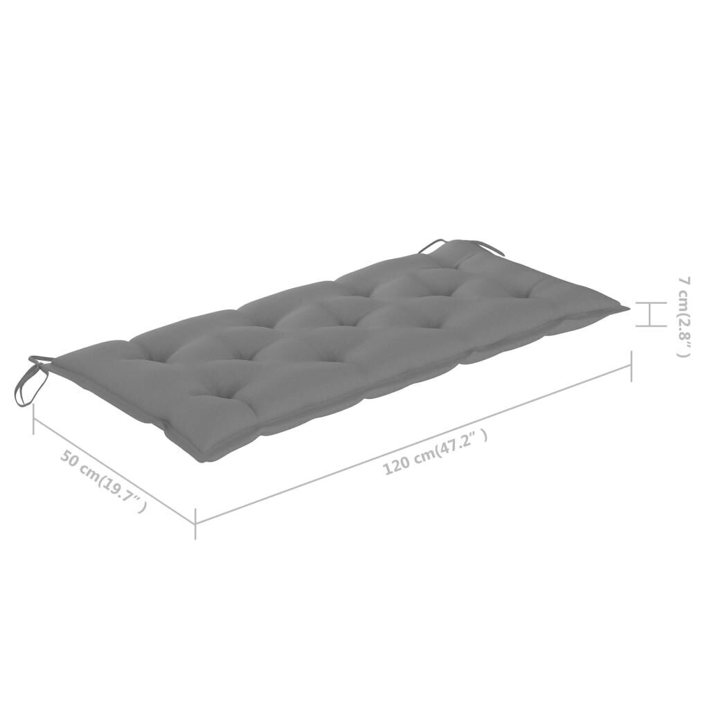 vidaXL dārza sols ar matraci, 135 cm, akācijas masīvkoks cena un informācija | Dārza soli | 220.lv