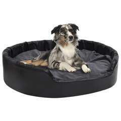 vidaXL suņu gulta, melna ar pelēku, 99x89x21 cm, plīšs, mākslīgā āda cena un informācija | Suņu gultas, spilveni, būdas | 220.lv