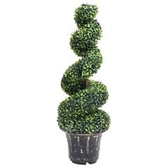 vidaXL mākslīgais spirālveida buksis ar podiņu, zaļš, 100 cm cena un informācija | Mākslīgie ziedi | 220.lv