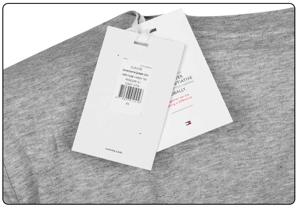 T-krekls ar V-veida kakla izgriezumu Tommy Hilfiger Heritage, pelēks, WW0WW24969 039 27766 cena un informācija | T-krekli sievietēm | 220.lv