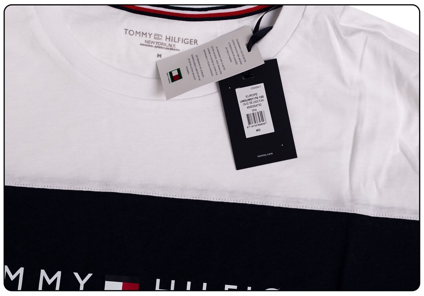 Vīriešu T-krekls Tommy Hilfiger CN SS TEE, balts, UM0UM01170 100 16764 cena un informācija | Vīriešu T-krekli | 220.lv