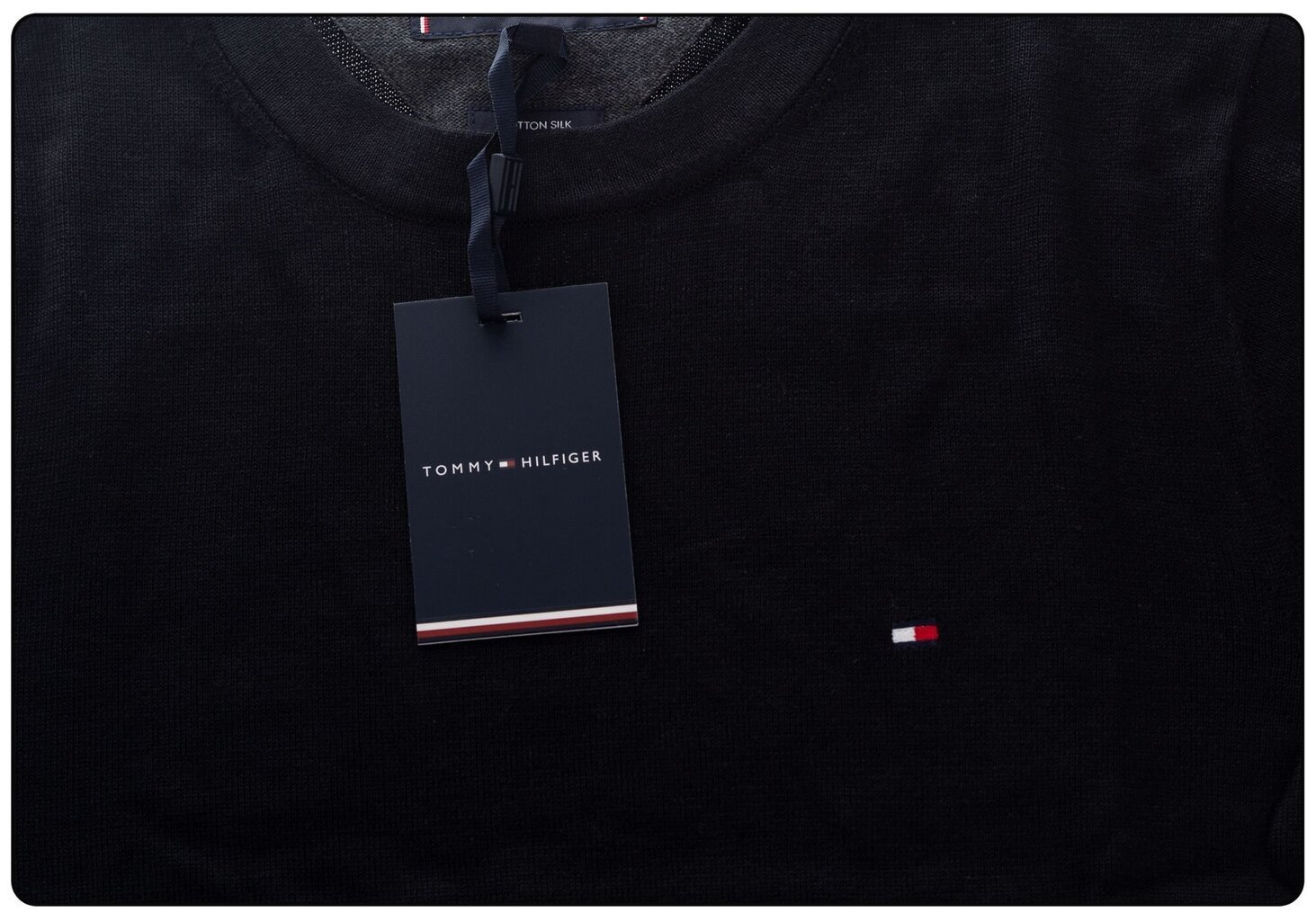 Džemperis vīriešiem Tommy Hilfiger JEDWAB CORE COTTON-SILK CNECK BLACK MW0MW04978 032 19507 цена и информация | Vīriešu džemperi | 220.lv