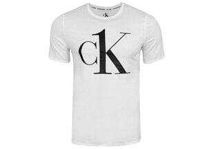 Vīriešu T-krekls Calvin Klein S/S, ar apaļu izgriezumu, balts, 000NM1903E 7UM 28121 цена и информация | Мужские футболки | 220.lv