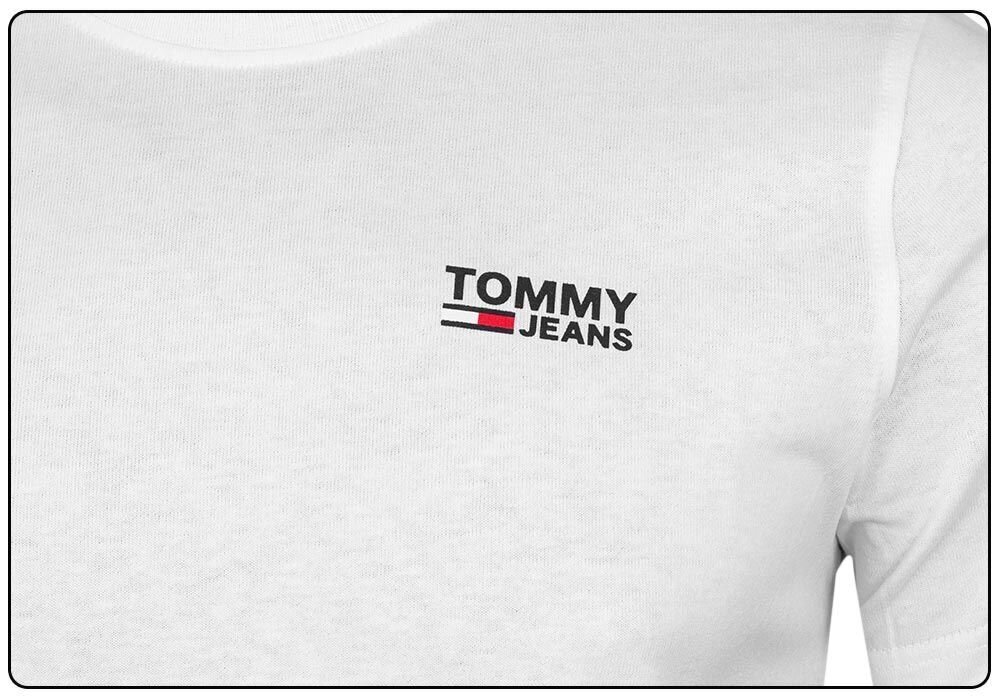 T-krekls vīriešiem Tommy Hilfiger TJM REGULAR CORP, ar logotipu, ar izgriezumu, balts, DM0DM09588 YBR 28127 cena un informācija | Vīriešu T-krekli | 220.lv