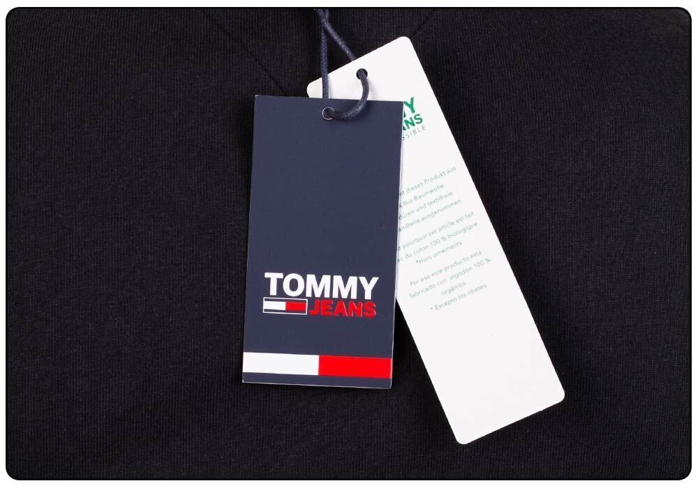 T-krekls vīriešiem Tommy Hilfiger TJM REGULAR CORP, ar logotipu, izgriezumu, melns, DM0DM09588 BDS 28048 cena un informācija | Vīriešu T-krekli | 220.lv