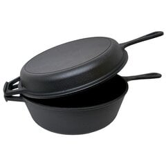 Форма для выпечки чугунная эмалированная Zyle, черная, ZY226BKI, двухсекционная, Ø26 см цена и информация | Формы, посуда для выпечки | 220.lv
