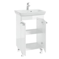 Шкафчик для ванной CAPRI Deftrans с раковиной Porto 55, белый цена и информация | Шкафчики для ванной | 220.lv