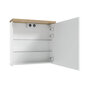 Spoguļskapis STILLA Deftrans 60cm balts+ozols ar apgaismojumu cena un informācija | Vannas istabas skapīši | 220.lv