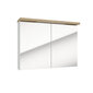 Spoguļskapis STILLA Deftrans 80cm balts+ozols ar apgaismojumu cena un informācija | Vannas istabas skapīši | 220.lv