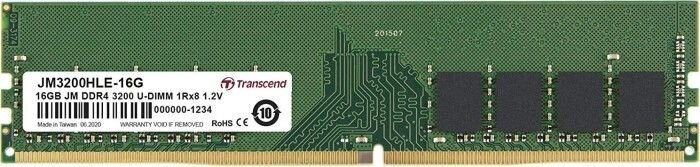 Transcend JM3200HLE-16G цена и информация | Operatīvā atmiņa (RAM) | 220.lv