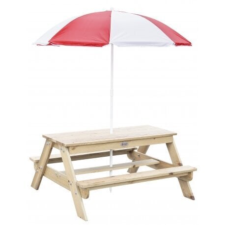 Koka galds ar lietussargu, paredzēts ārpus telpām cena un informācija | Dārza mēbeles bērniem | 220.lv