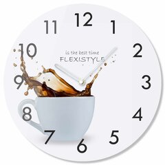 Настенные часы из стекла - Кофе 2 цена и информация | Часы | 220.lv