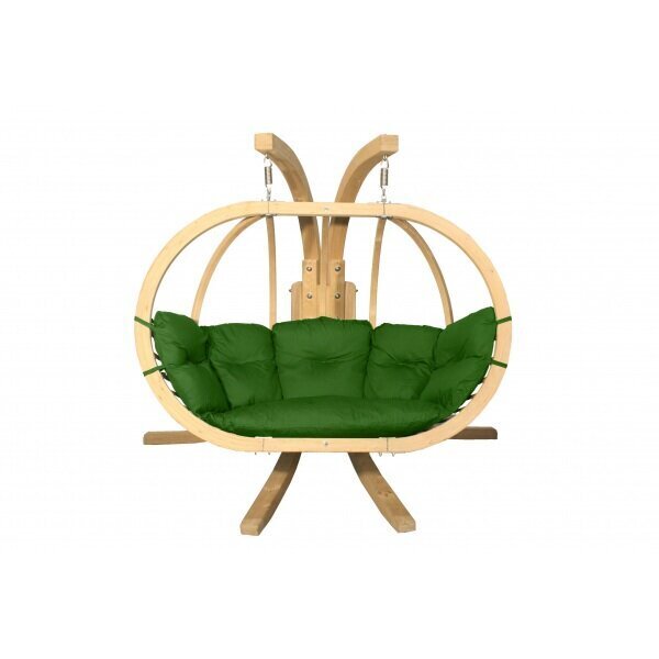 Divvietīgs koka krēsls ar statīvu SWING POD XL + zaļš spilvens cena un informācija | Dārza krēsli | 220.lv