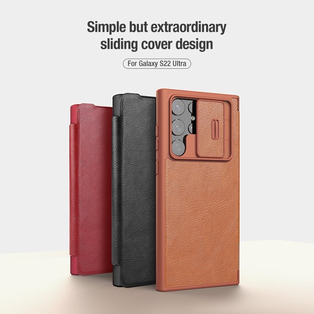 Nillkin Qin Book PRO Case for Samsung Galaxy S22 Ultra Red цена и информация | Telefonu vāciņi, maciņi | 220.lv