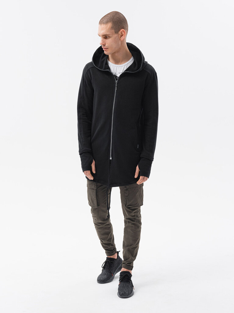 Vīriešu džemperis B1369, melns цена и информация | Vīriešu jakas | 220.lv