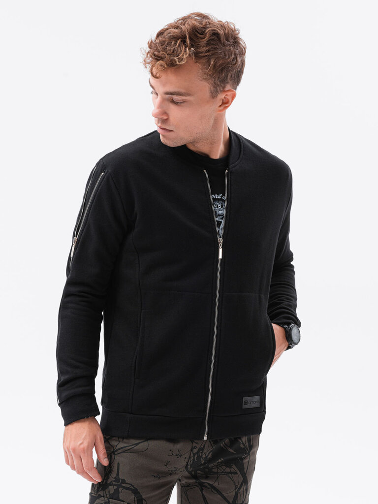 Vīriešu džemperis Moscow B1367, melns cena un informācija | Vīriešu jakas | 220.lv