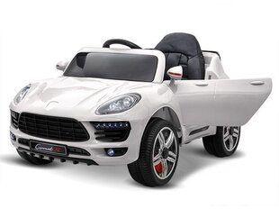 Bērnu vienvietīgs elektromobilis "Porsche" ar ādas sēdekli, balts cena un informācija | Bērnu elektroauto | 220.lv