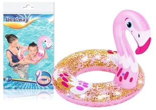 Bestway piepūšamais peldēšanas riņķis Flamingo 61 x 61cm cena un informācija | Piepūšamās rotaļlietas un pludmales preces | 220.lv