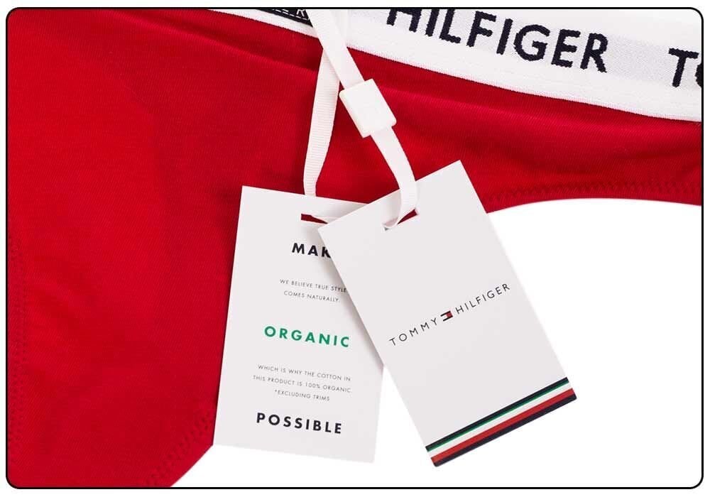 Stringbiksītes sievietēm Tommy Hilfiger THONG RED UW0UW02198 XCN 25552 cena un informācija | Sieviešu biksītes | 220.lv