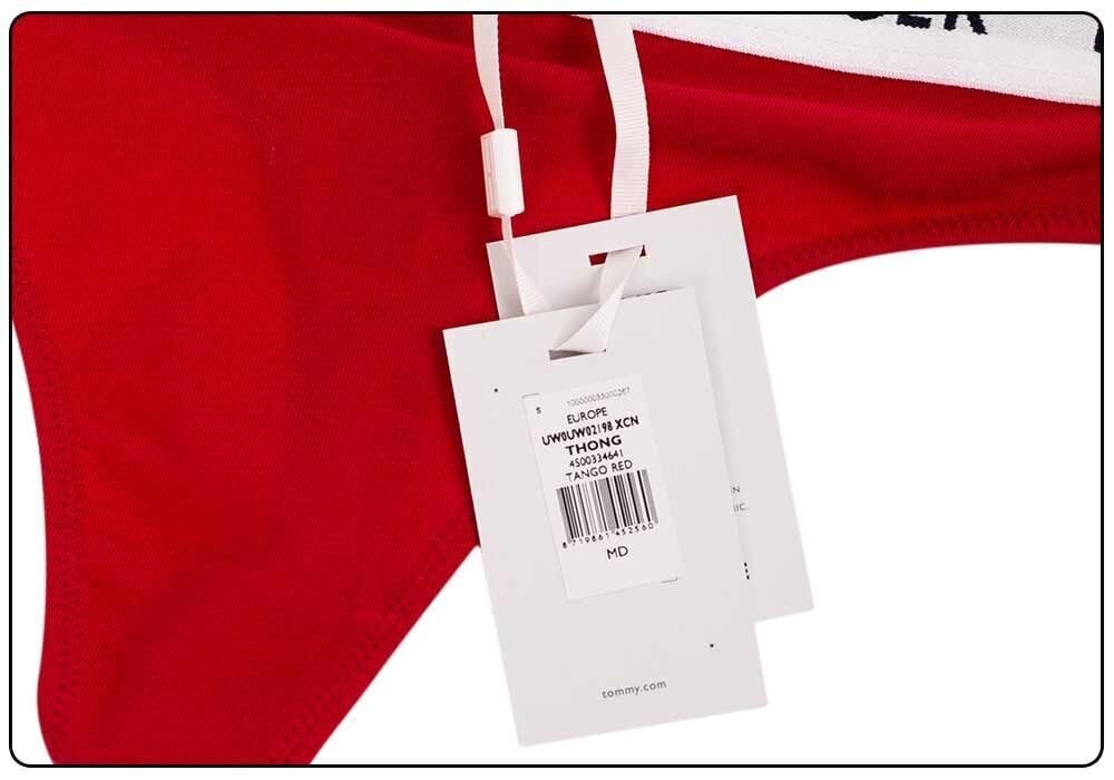 Stringbiksītes sievietēm Tommy Hilfiger THONG RED UW0UW02198 XCN 25552 cena un informācija | Sieviešu biksītes | 220.lv