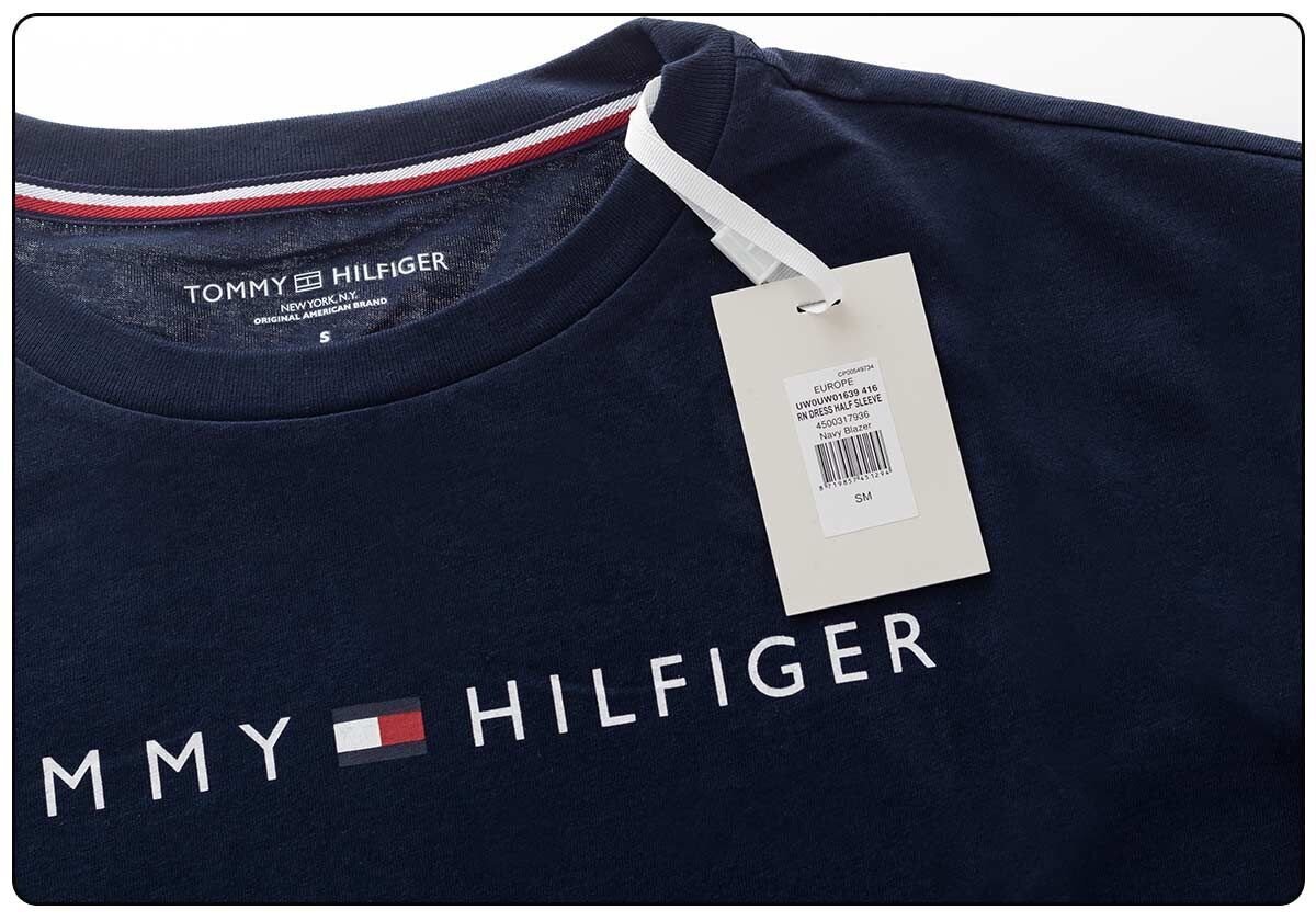 Naktskrekls Tommy Hilfiger RN DRESS HALF SLEEVE NAVY UW0UW01639 416 25477 cena un informācija | Naktskrekli, pidžamas | 220.lv