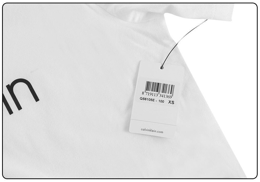 Sieviešu T-krekls Calvin Klein T-SHIRT SS NECK CREW WHITE QS6105E 100 26325 cena un informācija | T-krekli sievietēm | 220.lv