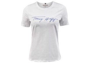 Sieviešu T-krekls Tommy Hilfiger REGULAR SCRIPT OPEN-NK TEE SS WHITE WW0WW29523 YBR 25592 cena un informācija | T-krekli sievietēm | 220.lv