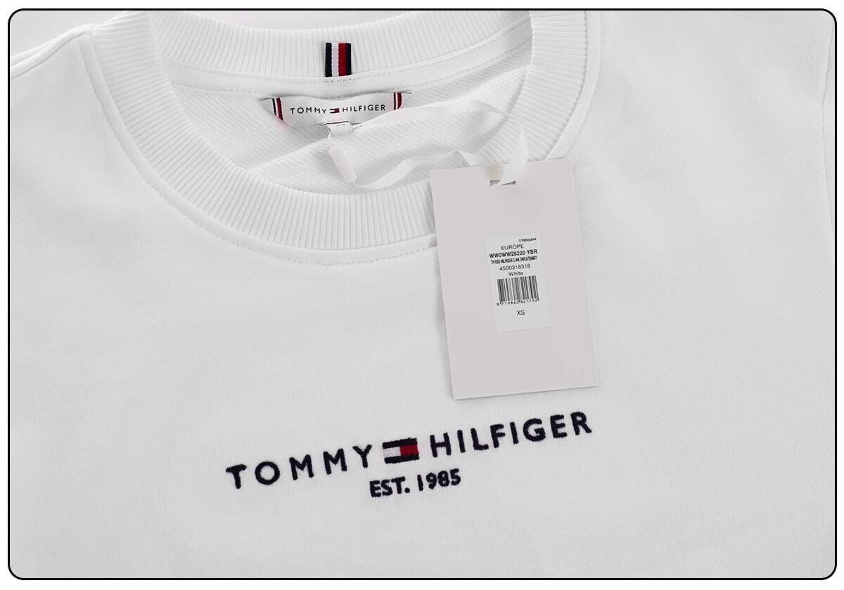 Sieviešu sporta džemperis Tommy Hilfiger TH ESS HILFIGER C-NK SWEATSHIRT WHITE WW0WW28220 YBR 25586 цена и информация | Sieviešu džemperi | 220.lv