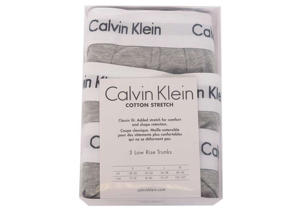 Bokseršorti vīriešiem Calvin Klein LOW RISE TRUNK, 3 gab. GREY U2664G KS0 25871 цена и информация | Vīriešu apakšbikses | 220.lv