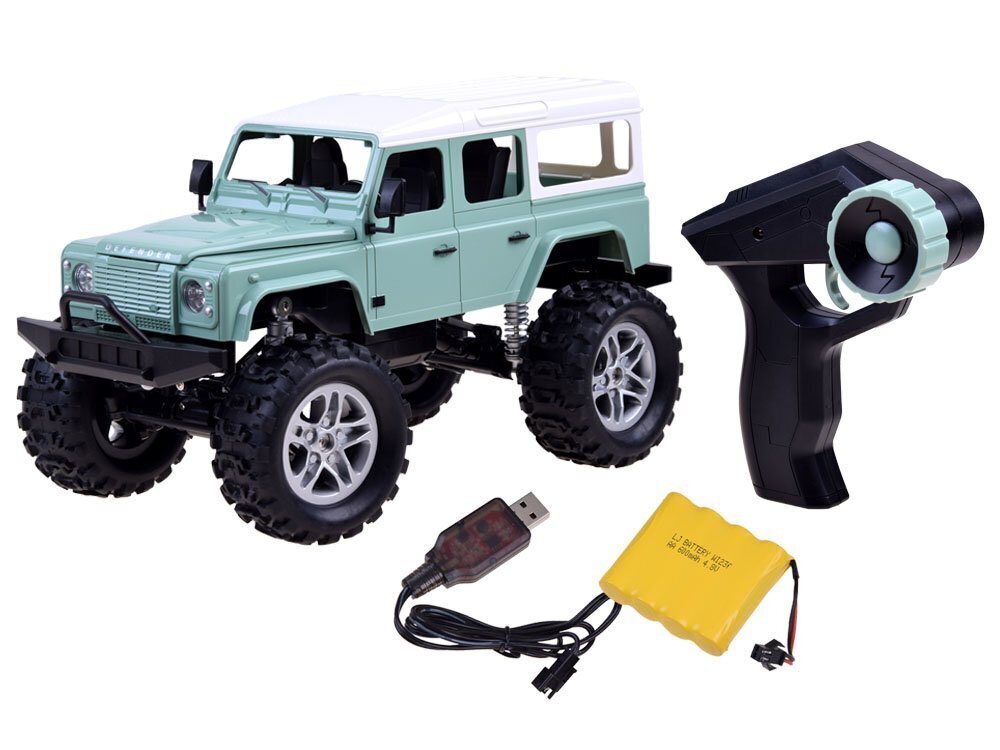 Tālvadības mašīna Land Rover, zaļa cena un informācija | Rotaļlietas zēniem | 220.lv