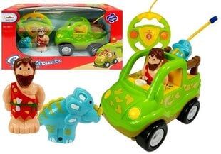 Tālvadības automašīna - Cartoon Dinosaur Car, zaļa cena un informācija | Rotaļlietas zēniem | 220.lv