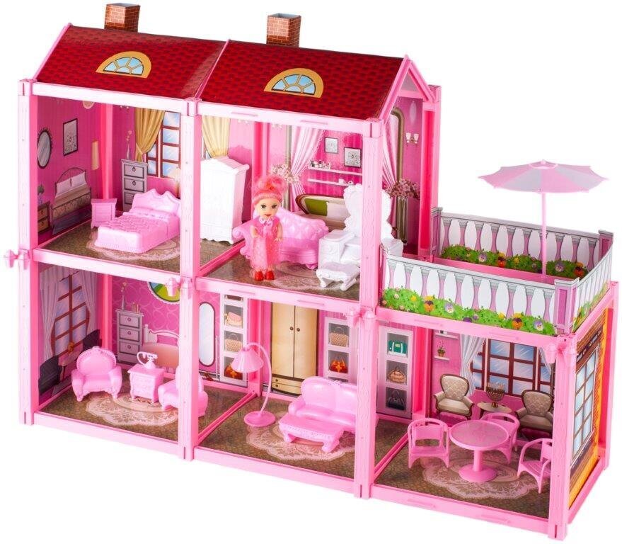 Leļļu namiņš ar mēbelēm un lelli cena un informācija | Rotaļlietas meitenēm | 220.lv