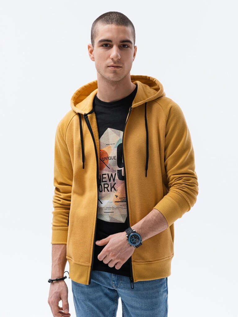 Vīriešu džemperis Ombre B1083 dzeltens cena un informācija | Vīriešu džemperi | 220.lv