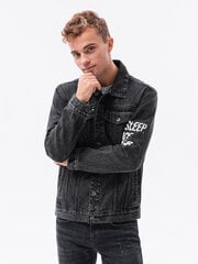 Мужская хлопковая джинсовая куртка Ombre C525, черная цена и информация | Мужские куртки | 220.lv