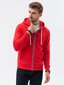 Vīriešu džemperis ar kapuci Ombre B977 sarkans cena un informācija | Vīriešu jakas | 220.lv