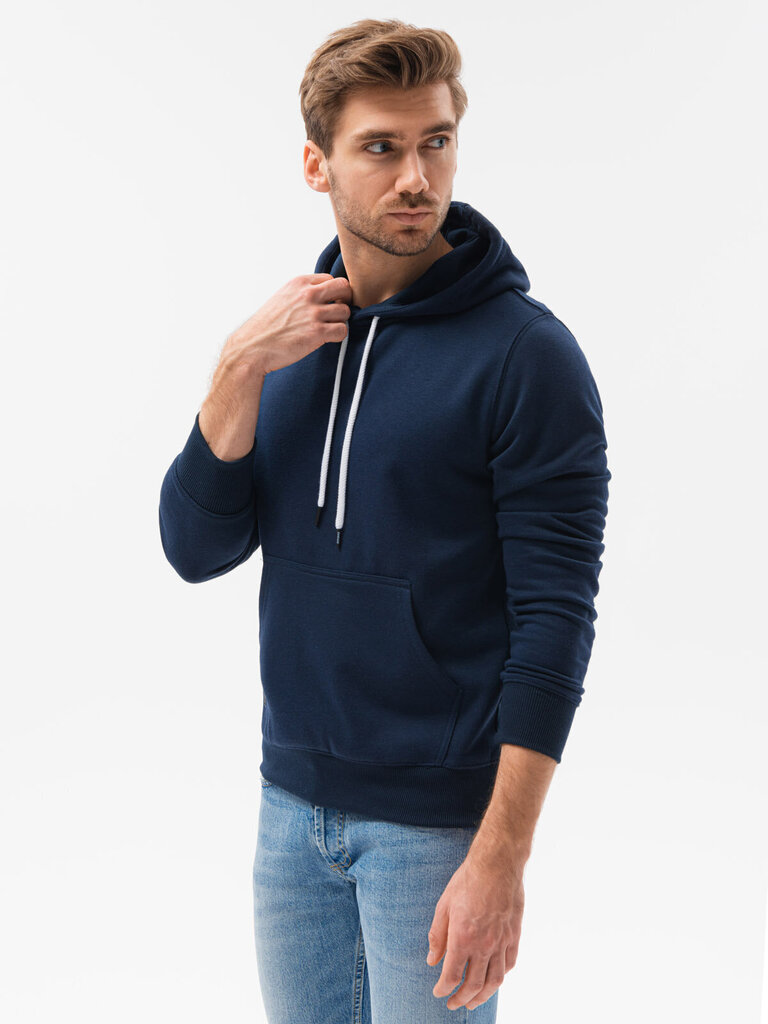 Vīriešu džemperis ar kapuci Ombre B979 tumši zils cena un informācija | Vīriešu jakas | 220.lv